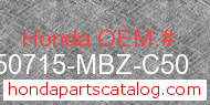 Honda 50715-MBZ-C50 genuine part number image