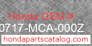 Honda 50717-MCA-000Z genuine part number image