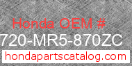 Honda 50720-MR5-870ZC genuine part number image