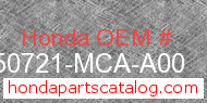 Honda 50721-MCA-A00 genuine part number image