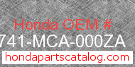 Honda 50741-MCA-000ZA genuine part number image