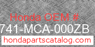 Honda 50741-MCA-000ZB genuine part number image