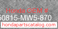 Honda 50815-MW5-870 genuine part number image