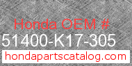 Honda 51400-K17-305 genuine part number image