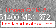 Honda 51400-MB1-672 genuine part number image