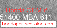Honda 51400-MBA-611 genuine part number image