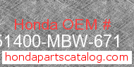 Honda 51400-MBW-671 genuine part number image