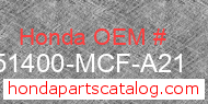 Honda 51400-MCF-A21 genuine part number image