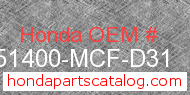 Honda 51400-MCF-D31 genuine part number image