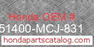 Honda 51400-MCJ-831 genuine part number image