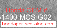 Honda 51400-MCS-G02 genuine part number image