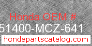 Honda 51400-MCZ-641 genuine part number image
