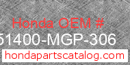 Honda 51400-MGP-306 genuine part number image