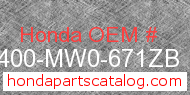 Honda 51400-MW0-671ZB genuine part number image