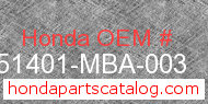 Honda 51401-MBA-003 genuine part number image