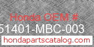 Honda 51401-MBC-003 genuine part number image
