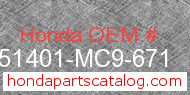 Honda 51401-MC9-671 genuine part number image