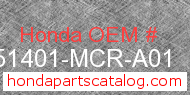 Honda 51401-MCR-A01 genuine part number image