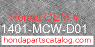Honda 51401-MCW-D01 genuine part number image