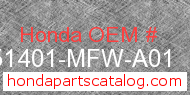 Honda 51401-MFW-A01 genuine part number image