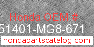 Honda 51401-MG8-671 genuine part number image