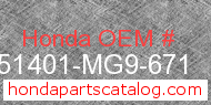 Honda 51401-MG9-671 genuine part number image
