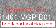 Honda 51401-MGP-D01 genuine part number image