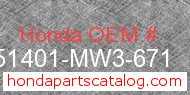 Honda 51401-MW3-671 genuine part number image