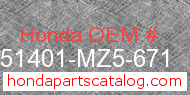 Honda 51401-MZ5-671 genuine part number image