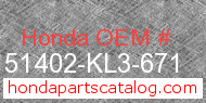 Honda 51402-KL3-671 genuine part number image