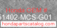 Honda 51402-MCS-G01 genuine part number image