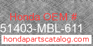 Honda 51403-MBL-611 genuine part number image
