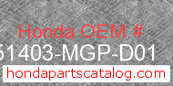 Honda 51403-MGP-D01 genuine part number image