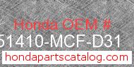 Honda 51410-MCF-D31 genuine part number image