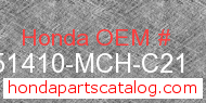 Honda 51410-MCH-C21 genuine part number image