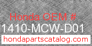 Honda 51410-MCW-D01 genuine part number image