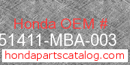 Honda 51411-MBA-003 genuine part number image
