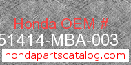 Honda 51414-MBA-003 genuine part number image