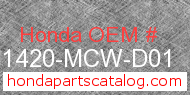 Honda 51420-MCW-D01 genuine part number image