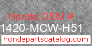 Honda 51420-MCW-H51 genuine part number image