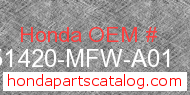 Honda 51420-MFW-A01 genuine part number image