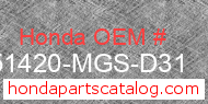 Honda 51420-MGS-D31 genuine part number image