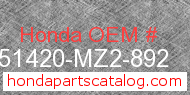Honda 51420-MZ2-892 genuine part number image