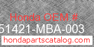 Honda 51421-MBA-003 genuine part number image