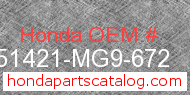 Honda 51421-MG9-672 genuine part number image