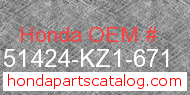Honda 51424-KZ1-671 genuine part number image