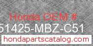Honda 51425-MBZ-C51 genuine part number image