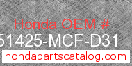 Honda 51425-MCF-D31 genuine part number image