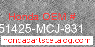 Honda 51425-MCJ-831 genuine part number image