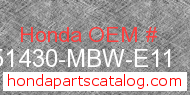 Honda 51430-MBW-E11 genuine part number image